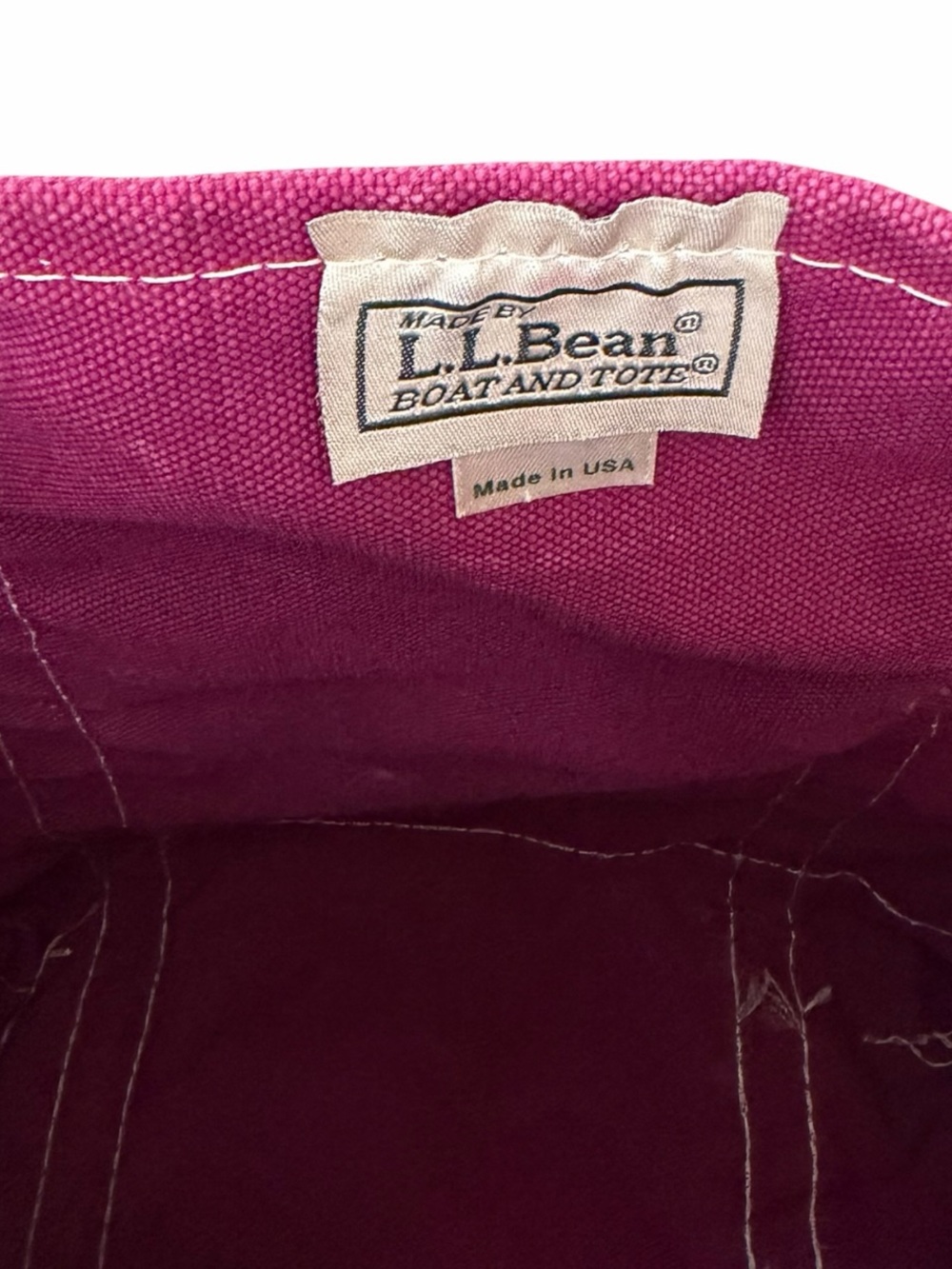 Vintage LL Bean Boat and Tote Medium Plum Teal Canvas Bag Made in USA - Picture 8 of 13